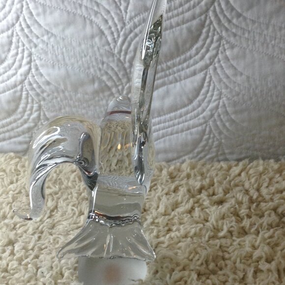Glass, Crystal Seagull Art Statue, Heavy Frosted Base, Avant Garde, Audubon - Picture 4 of 5